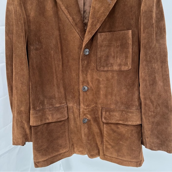 Vintage Banana Republic Mens Leather Blazer Size L Suede Jacket Sport Coat - Picture 5 of 11